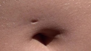 Extreme Close Up Blonde Belly Button Tease