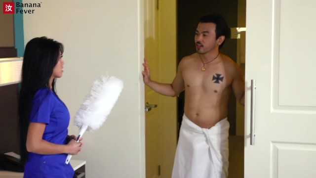 Brown Skin Asian Filipino Maid Gets On Her Knees To Clean Alvin’s Dick With Her Tongue