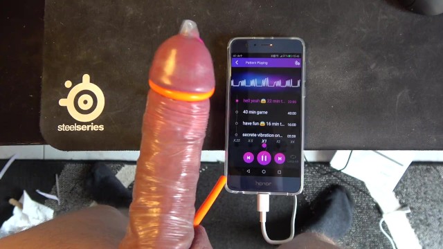 Big Handsfree CumshotHands With Vibrator And Smartphone After 1 Week Of Edging And Denial