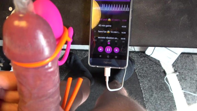 Big Handsfree CumshotHands With Vibrator And Smartphone After 1 Week Of Edging And Denial