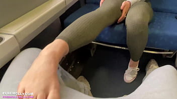 Busty Blonde Slut Fucked On Public Train – Molly Pills – Horny Hiking POV 4k