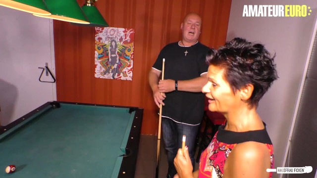 HAUSFRAUFICKEN – Mature Lady Satisfies Husband On The Pool Table – AMATEUREURO
