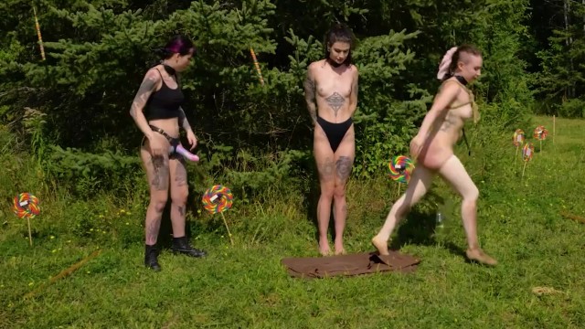 Piss Ballet — Kinky Submissive Dances Between 2 Face Fucking Doms While Showered In Piss