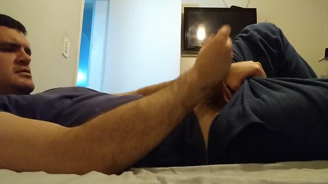 Wet Big Dick Masturbating In Bed