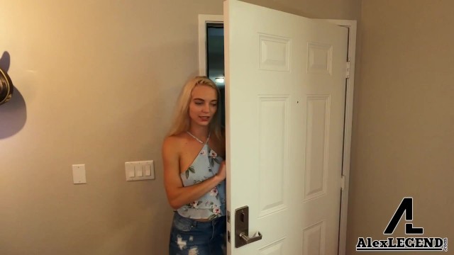 Sexy Girl Next Door Blows Landlord Big Cock To Pay Her Rent!