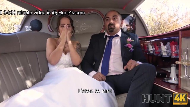 HUNT4K. Random Passerby Scores Luxurious Bride In The Wedding Limo
