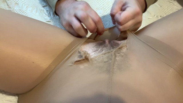 A Beautiful Pussy In Pantyhose Was Gently Fucked