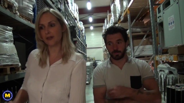 Tall Blonde MILF With Huge Tits Gets A Hardcore Anal Fuck In The Warehouse