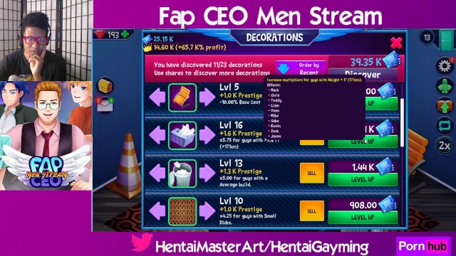 Backdoor Party! Fap CEO Men Stream #23 W/HentaiGayming