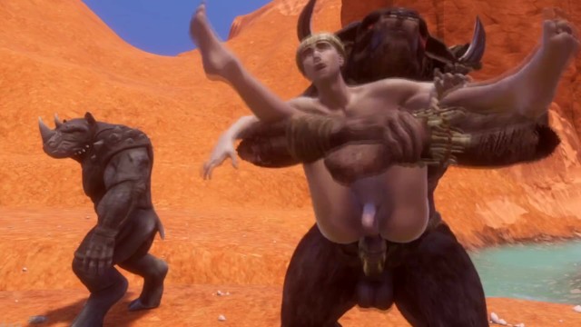 Sissy Boy Meets Two Alpha Minotaurs [3D]