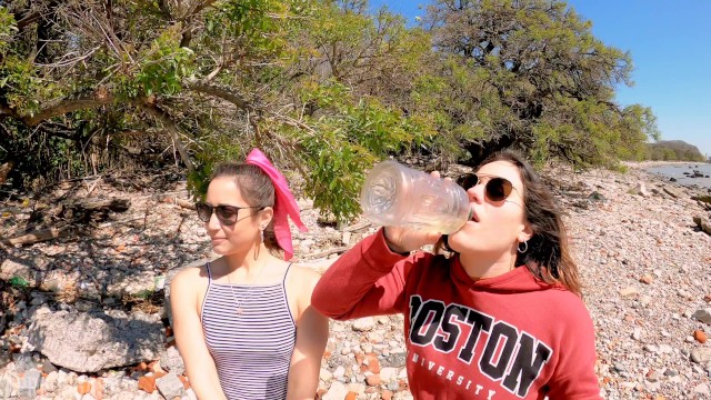 Drinking Pee With My Best Friend Belle Amore In The Public Park And Peeing In Public Bathroom -4k-