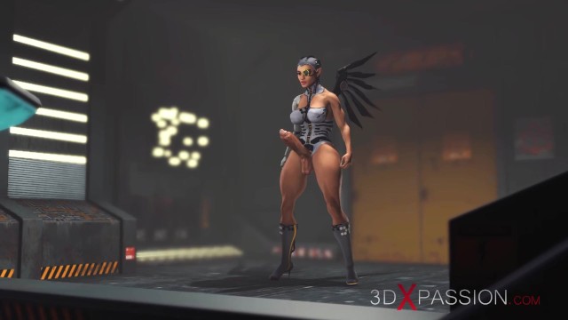 Cyber Angel Dickgirl Plays With A Sexy Young Ebony In The Sci-fi Lab