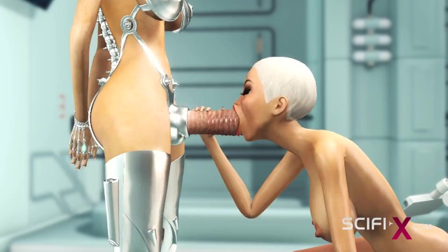 Sex Android Futanari Plays With A Sexy Blonde In The Sci-fi Med Bay