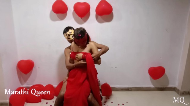 Indian Couple Valentine Day Hot Sex Video Bhabhi In Red Desi Sari Fucked Hard