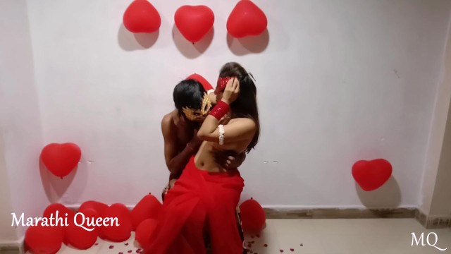 Indian Couple Valentine Day Hot Sex Video Bhabhi In Red Desi Sari Fucked Hard