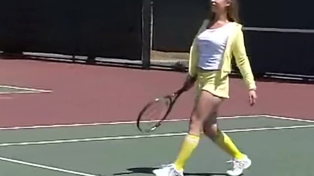 Teen Masturbates Outdoors After Tennis