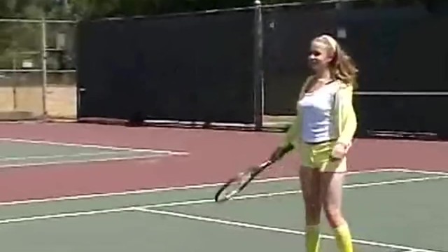 Teen Masturbates Outdoors After Tennis