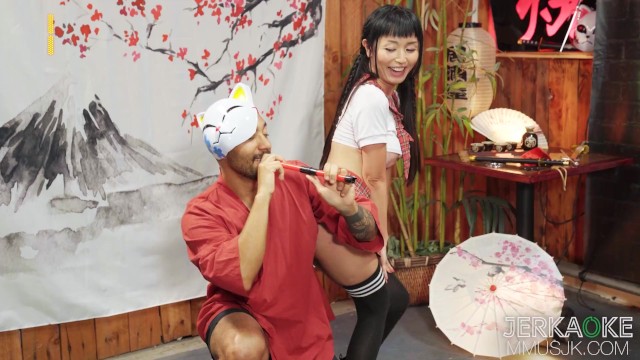 JERKAOKE Vanessa Vega Trains Her Ninja Students In The Way Of Cock